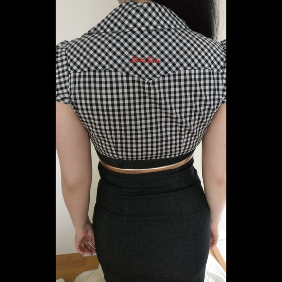 GUESS gingham Jean mini dress size xs/xxs - Picture 8 of 8